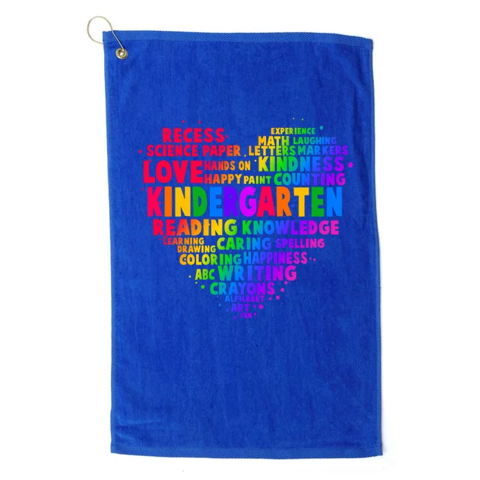 Cute Rainbow Heart Kindergarten Word Art Platinum Collection Golf Towel