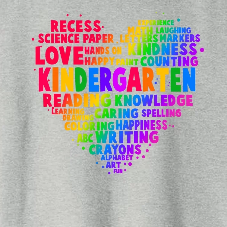 Cute Rainbow Heart Kindergarten Word Art Women's Crop Top Tee