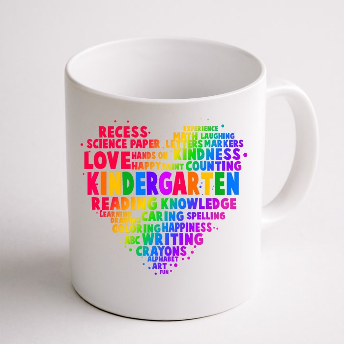 Cute Rainbow Heart Kindergarten Word Art Front & Back Coffee Mug