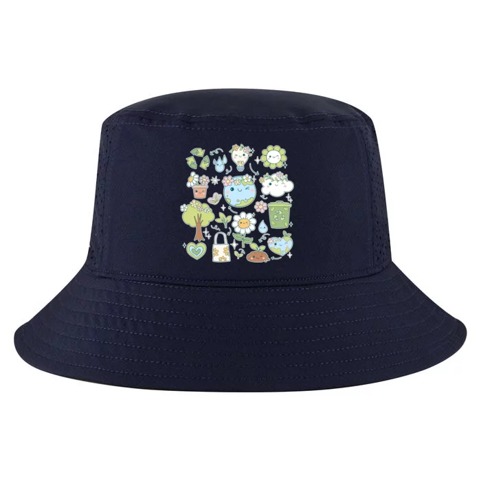 Cute Retro Hippie Celebrate Earth Day Cool Comfort Performance Bucket Hat