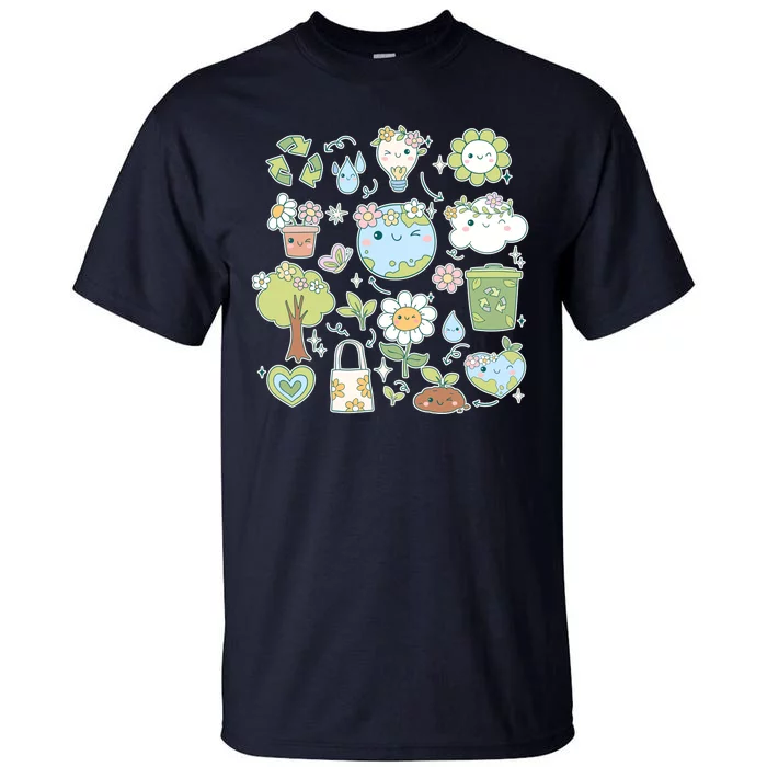 Cute Retro Hippie Celebrate Earth Day Tall T-Shirt