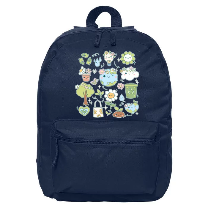 Cute Retro Hippie Celebrate Earth Day 16 in Basic Backpack