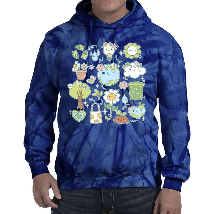 Cute Retro Hippie Celebrate Earth Day Tie Dye Hoodie