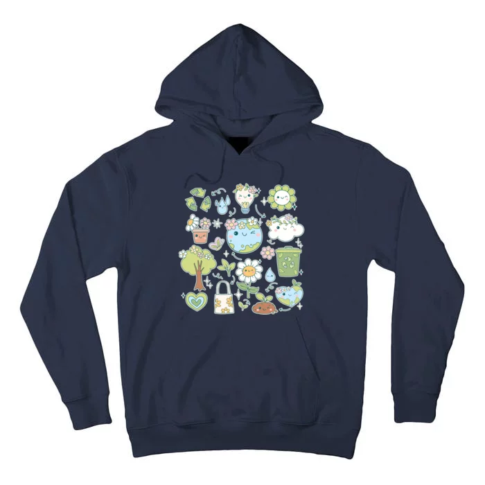 Cute Retro Hippie Celebrate Earth Day Tall Hoodie