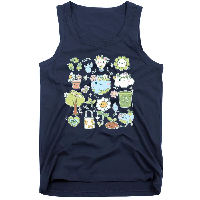 Cute Retro Hippie Celebrate Earth Day Tank Top