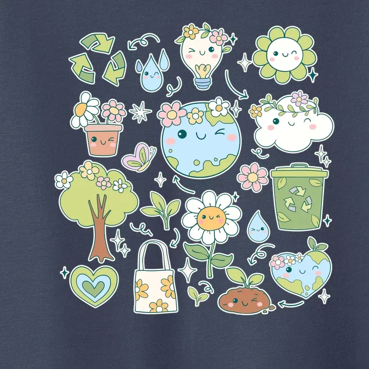 Cute Retro Hippie Celebrate Earth Day Toddler T-Shirt