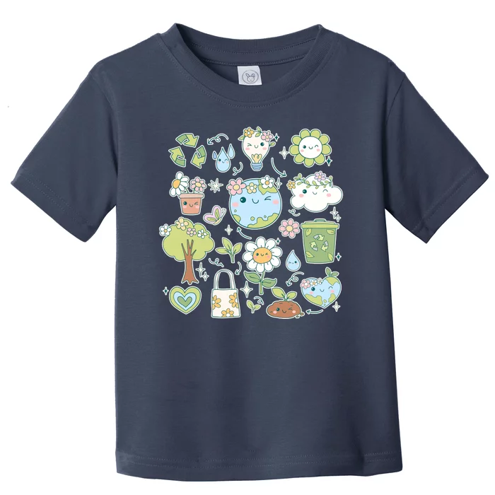 Cute Retro Hippie Celebrate Earth Day Toddler T-Shirt