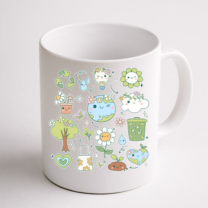 Cute Retro Hippie Celebrate Earth Day Front & Back Coffee Mug