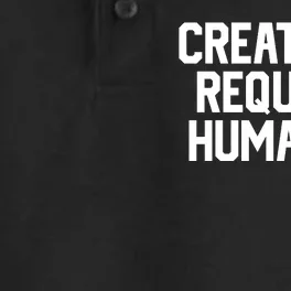 Creativity Requires Humanity Dry Zone Grid Performance Polo