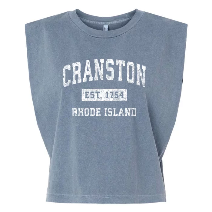 Cranston Rhode Island Ri Vintage Established Sports Design Garment-Dyed Women's Muscle Tee