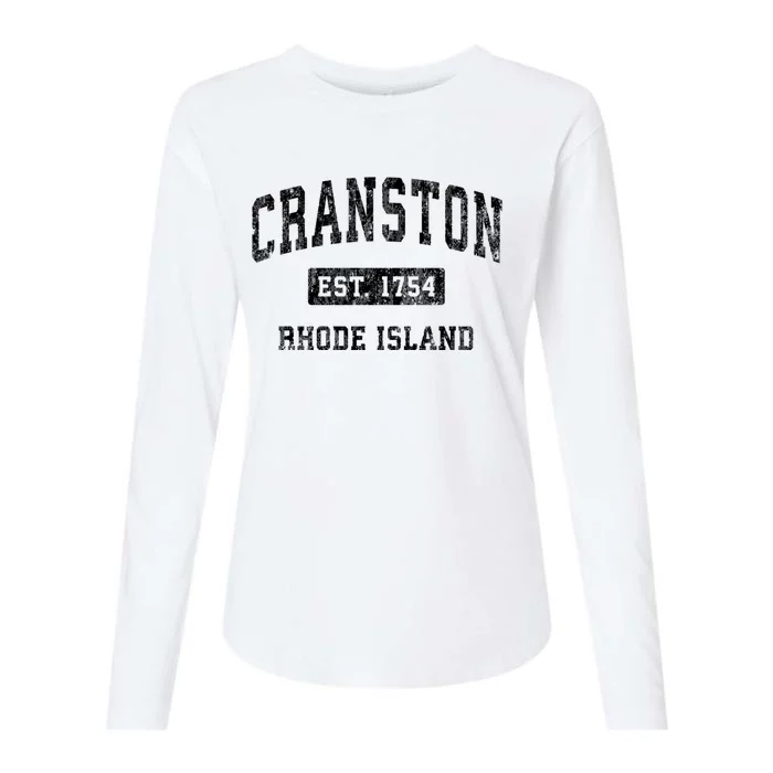 Cranston Rhode Island Ri Vintage Established Sports Design Womens Cotton Relaxed Long Sleeve T-Shirt