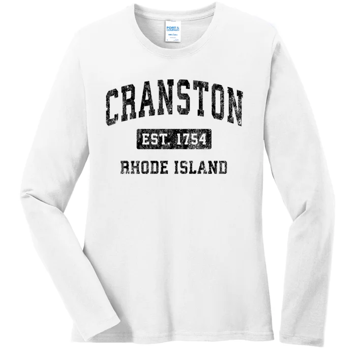 Cranston Rhode Island Ri Vintage Established Sports Design Ladies Long Sleeve Shirt