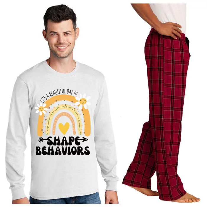 Cute Rainbow It's A Beautiful Day To Shape Behaviors Long Sleeve Pajama Set