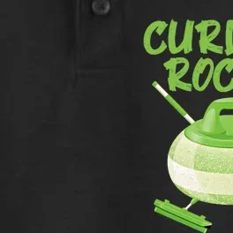 Curling Rocks! Ice Athlete Curler Curling Outfit Curling Gift Dry Zone Grid Performance Polo