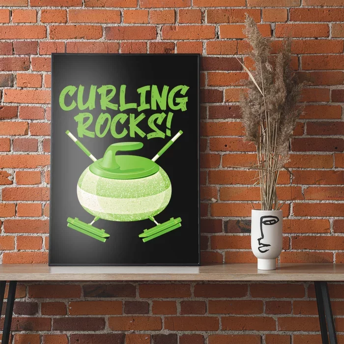 Curling Rocks! Ice Athlete Curler Curling Outfit Curling Gift Poster