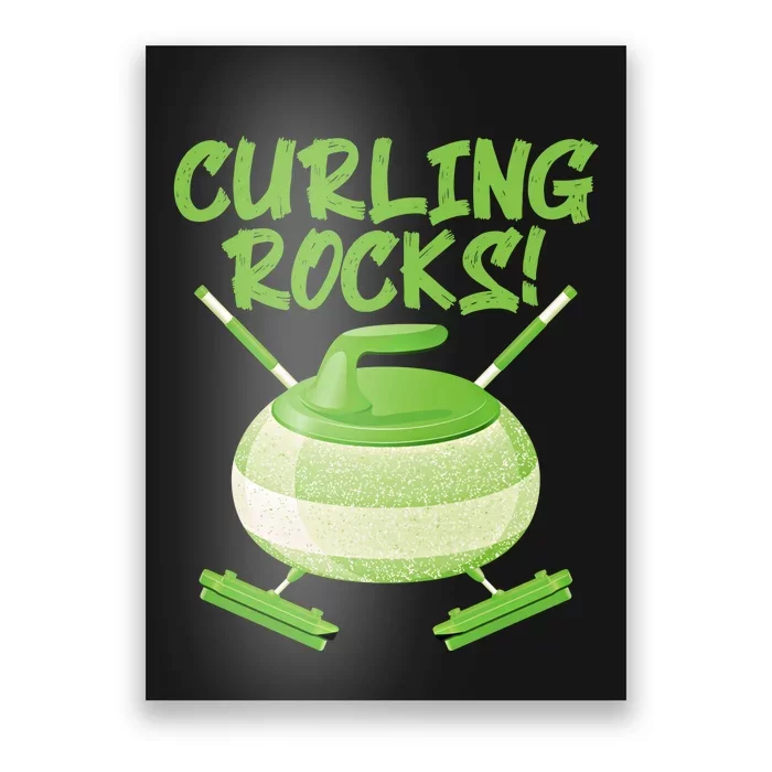 Curling Rocks! Ice Athlete Curler Curling Outfit Curling Gift Poster