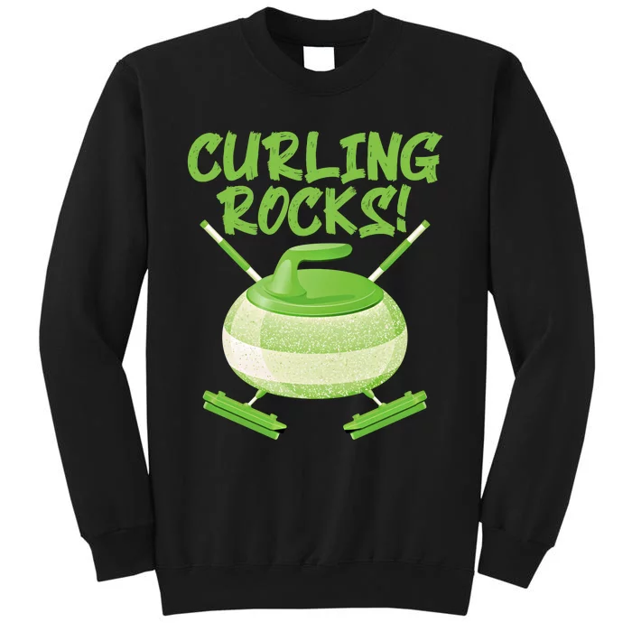 Curling Rocks! Ice Athlete Curler Curling Outfit Curling Gift Tall Sweatshirt