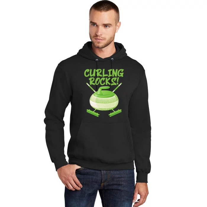 Curling Rocks! Ice Athlete Curler Curling Outfit Curling Gift Tall Hoodie