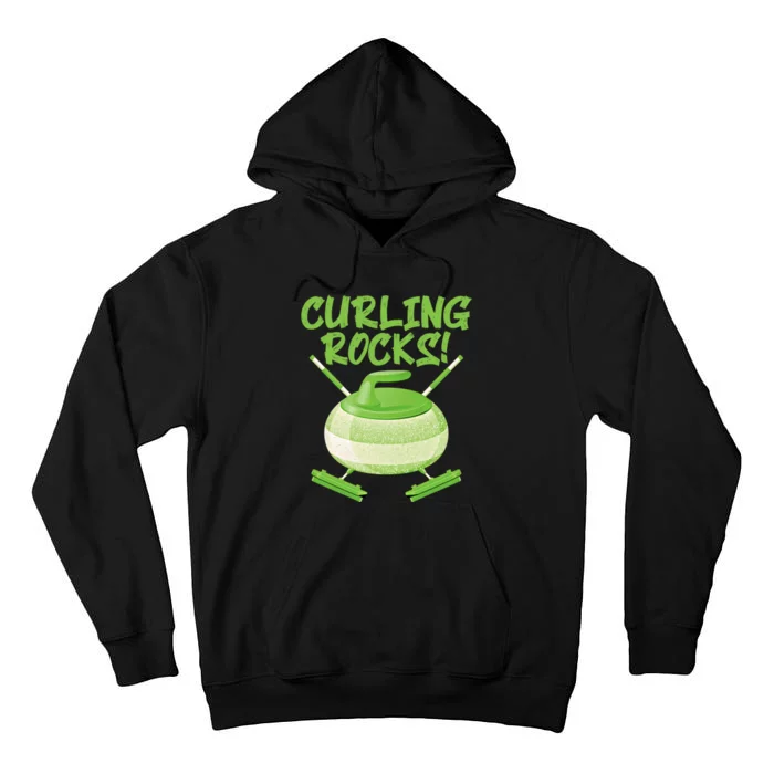 Curling Rocks! Ice Athlete Curler Curling Outfit Curling Gift Tall Hoodie