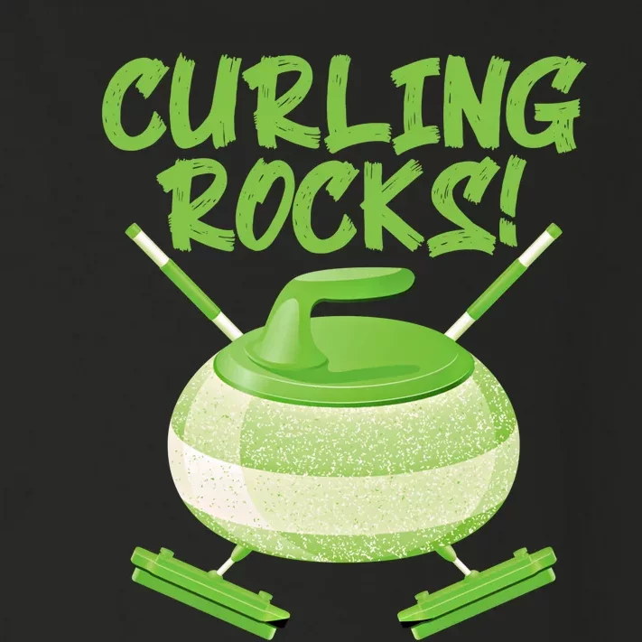 Curling Rocks! Ice Athlete Curler Curling Outfit Curling Gift Toddler Long Sleeve Shirt