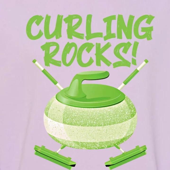 Curling Rocks! Ice Athlete Curler Curling Outfit Curling Gift Garment-Dyed Sweatshirt