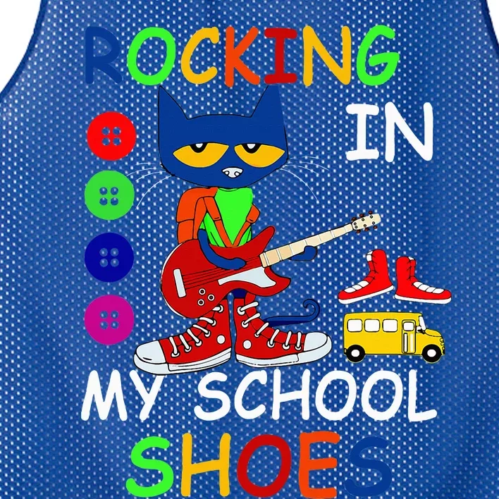 Cat Rocking In My School Shoes Back To School Mesh Reversible Basketball Jersey Tank