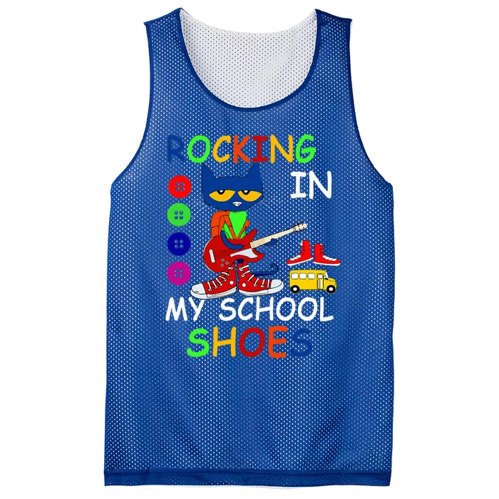 Cat Rocking In My School Shoes Back To School Mesh Reversible Basketball Jersey Tank