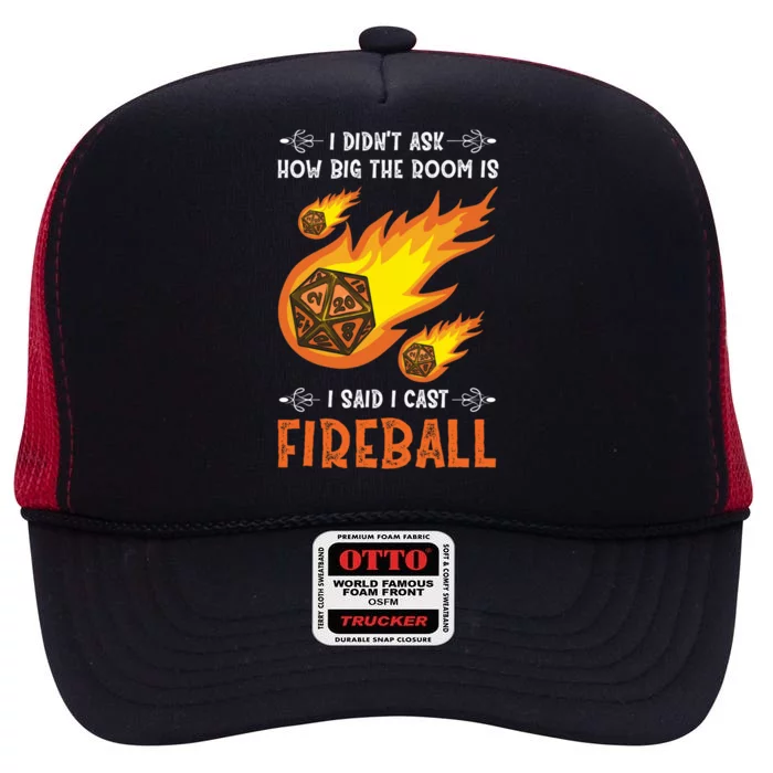 Criticals Roles I Cast Fireballs Gamer Lover Gift High Crown Mesh Trucker Hat