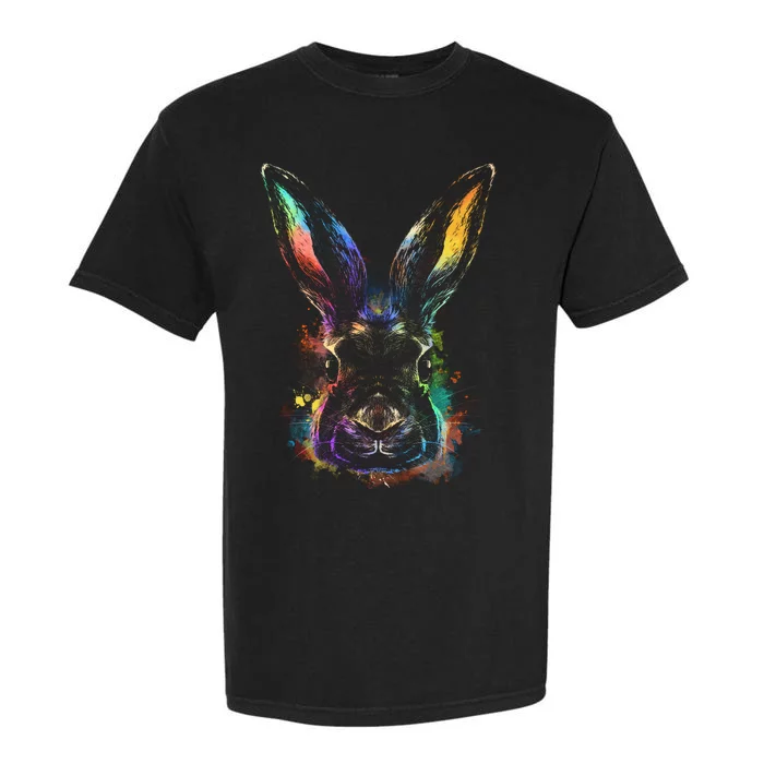 Colorful Rabbit Illustration Garment-Dyed Heavyweight T-Shirt