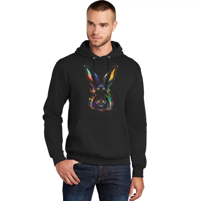 Colorful Rabbit Illustration Hoodie