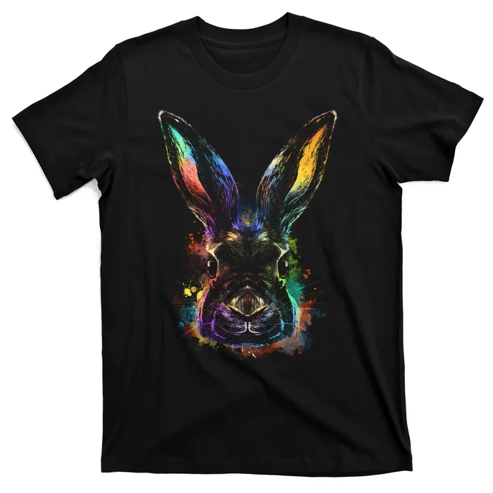 Colorful Rabbit Illustration T-Shirt