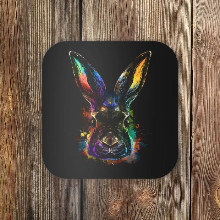 Colorful Rabbit Illustration Coaster