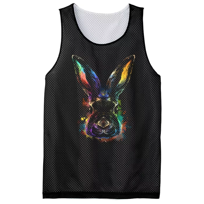 Colorful Rabbit Illustration Mesh Reversible Basketball Jersey Tank