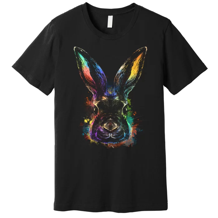 Colorful Rabbit Illustration Premium T-Shirt