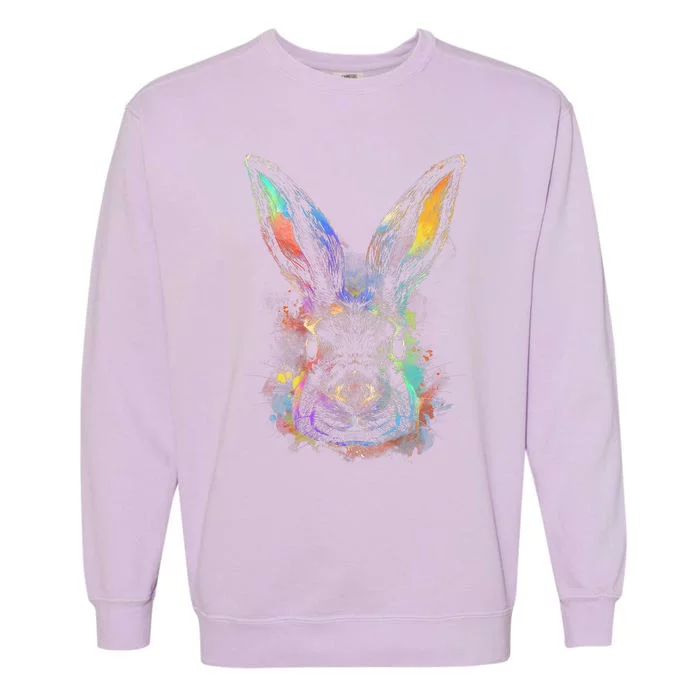 Colorful Rabbit Illustration Garment-Dyed Sweatshirt