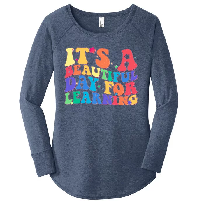 Colorful Retro It's A Beautiful Day For Learning Women's Perfect Tri Tunic Long Sleeve Shirt