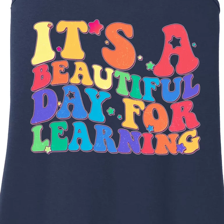 Colorful Retro It's A Beautiful Day For Learning Ladies Essential Tank