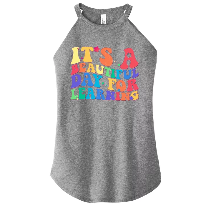 Colorful Retro It's A Beautiful Day For Learning Women’s Perfect Tri Rocker Tank