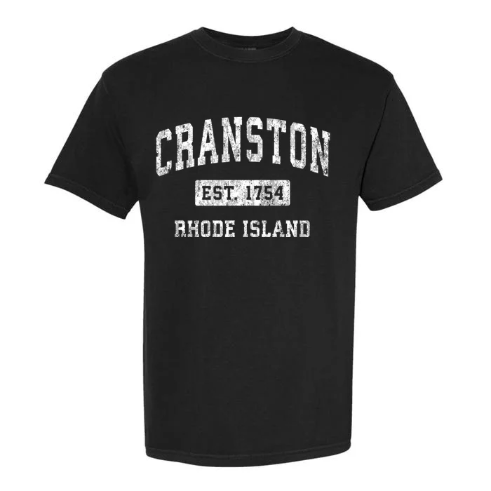 Cranston Rhode Island Ri Vintage Established Sports Garment-Dyed Heavyweight T-Shirt