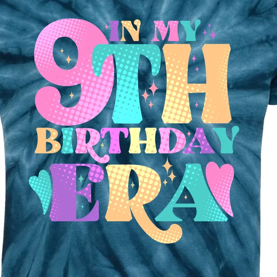 Cute Retro In My 9th Birthday Era Kids Tie-Dye T-Shirt