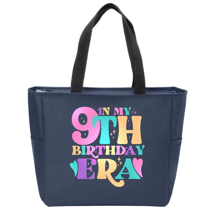 Cute Retro In My 9th Birthday Era Zip Tote Bag