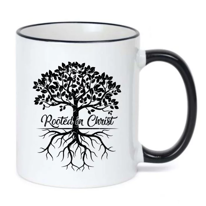 Cool Rooted In Chriscute Gift Christian Faith Gift Bible Verse Funny Gift Black Color Changing Mug