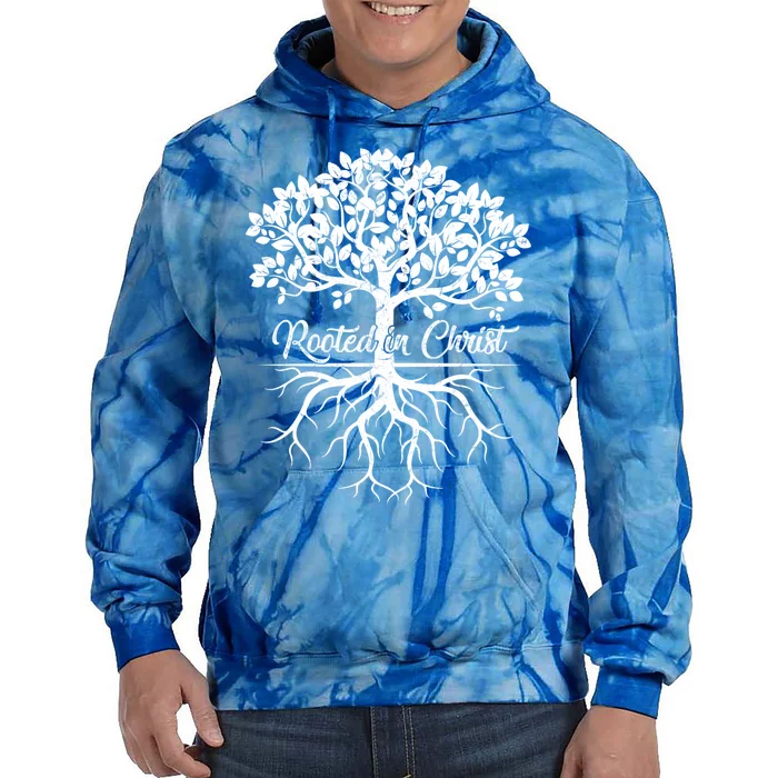 Cool Rooted In Chriscute Gift Christian Faith Gift Bible Verse Funny Gift Tie Dye Hoodie