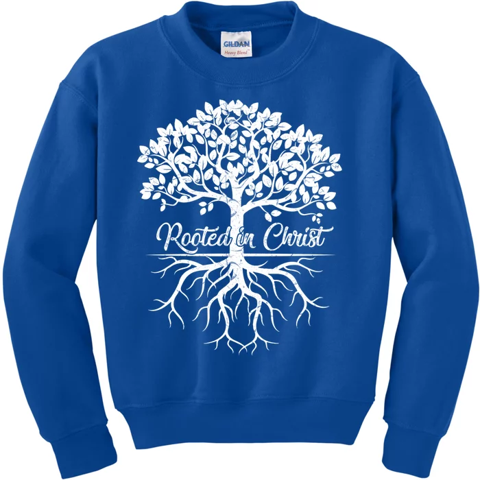 Cool Rooted In Chrisgift Christian Faith Gift Bible Verse Gift Kids Sweatshirt