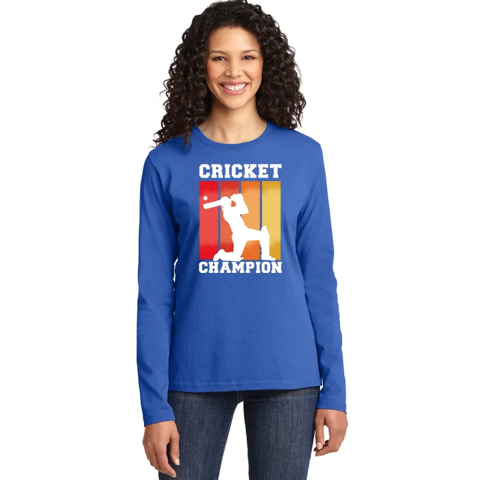 Cricket Player Champion Ladies Long Sleeve Shirt