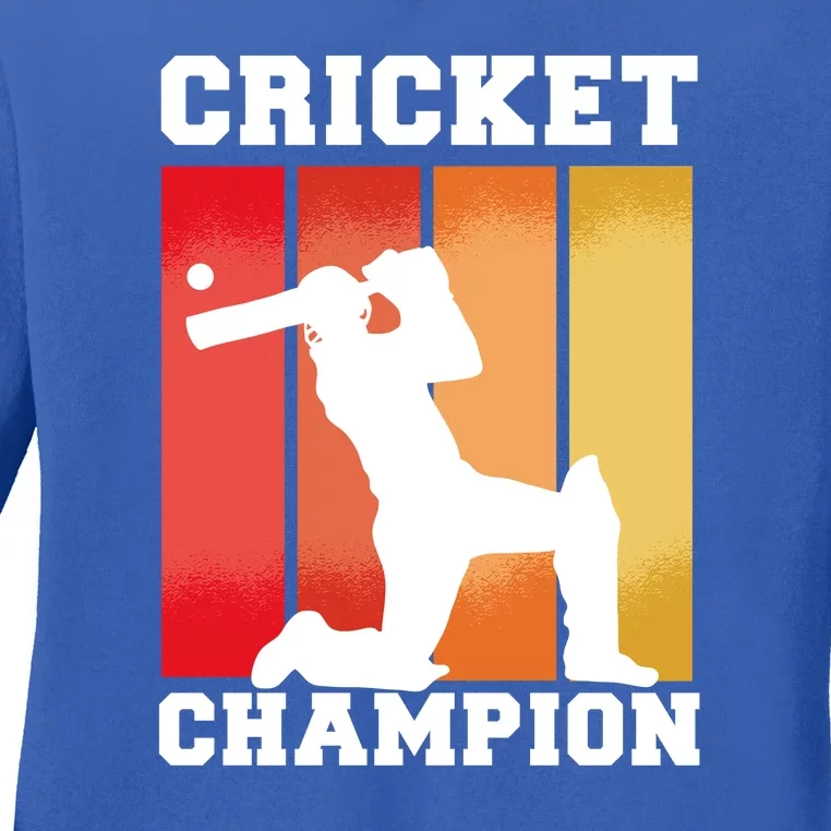 Cricket Player Champion Ladies Long Sleeve Shirt