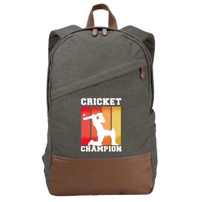 Cricket Player Champion Cotton Canvas Backpack