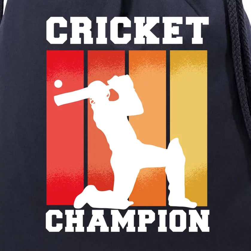 Cricket Player Champion Drawstring Bag