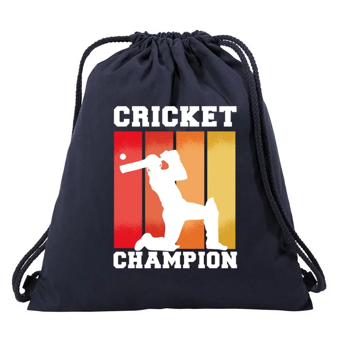 Cricket Player Champion Drawstring Bag