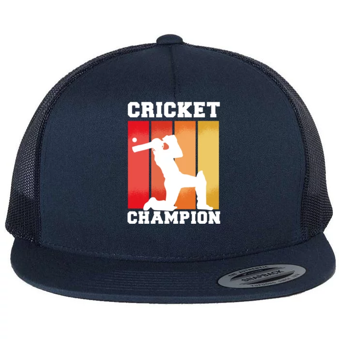 Cricket Player Champion Flat Bill Trucker Hat